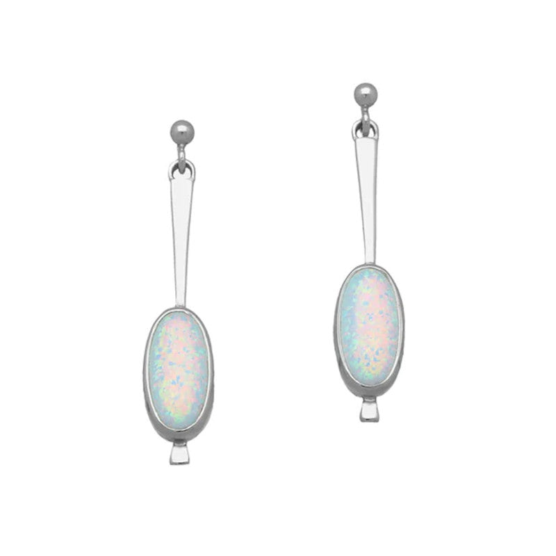 Sahara Sunset Sterling Silver Drop Earrings With Opal - SE387