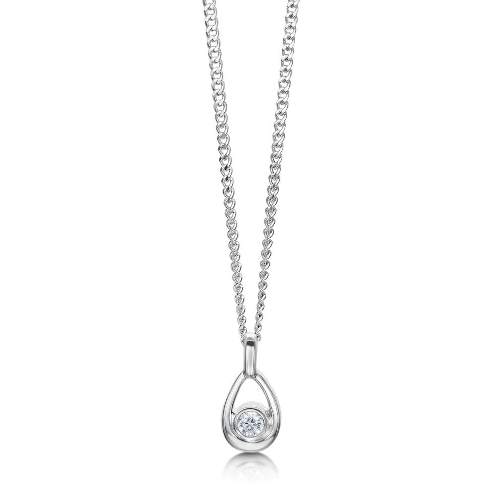 Arctic Stream Sterling Silver and Cubic Zirconia Pendant - SP0269