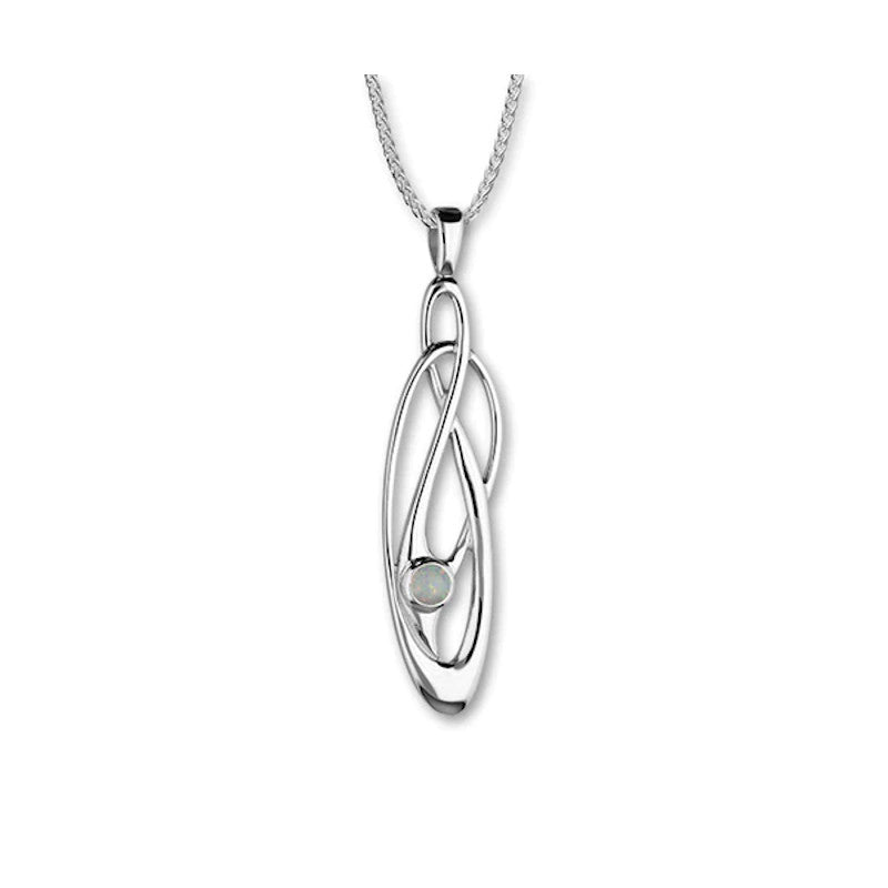 Aurora Sterling Silver Pendant with Opal - SP144 Ortak