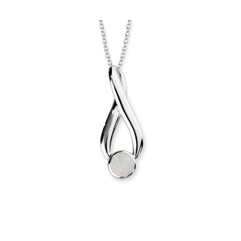 Simpy Stylish Silver Pendant with Opal - SP151 Ortak