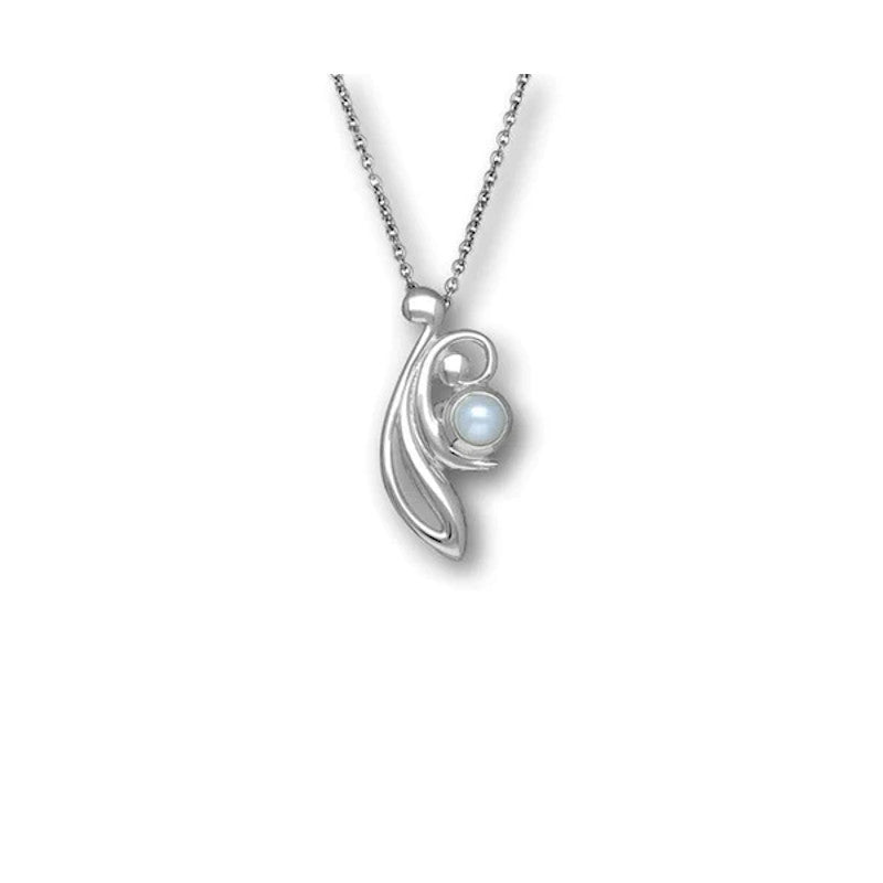 Flourish Sterling Silver Pendant with Opal - SP294 Ortak