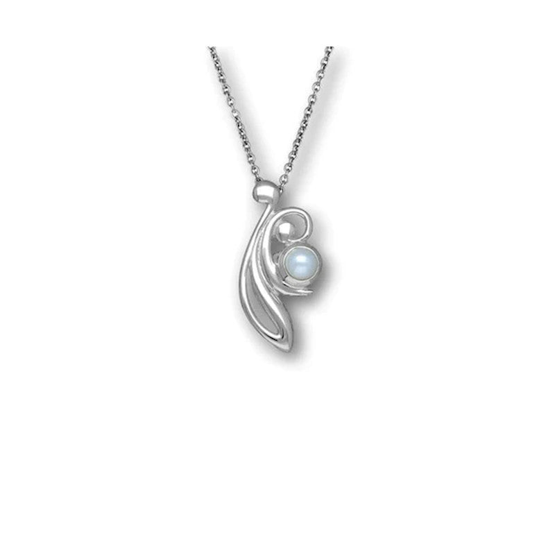 Flourish Sterling Silver Pendant with Opal - SP294