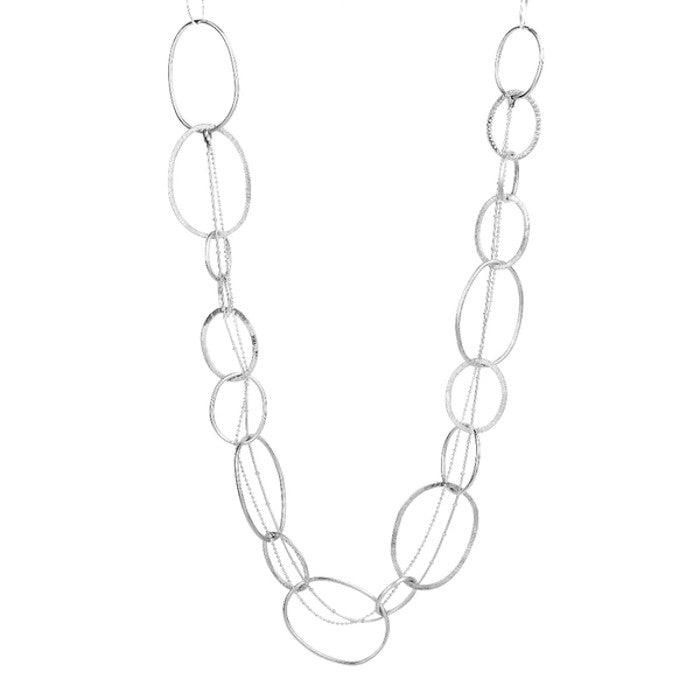 Elements Sterling Silver or Silver with 9ct Rose Gold Necklet