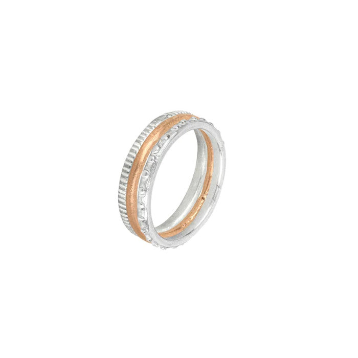 Elements Sterling Silver or Silver and 9ct Rose Gold Ring
