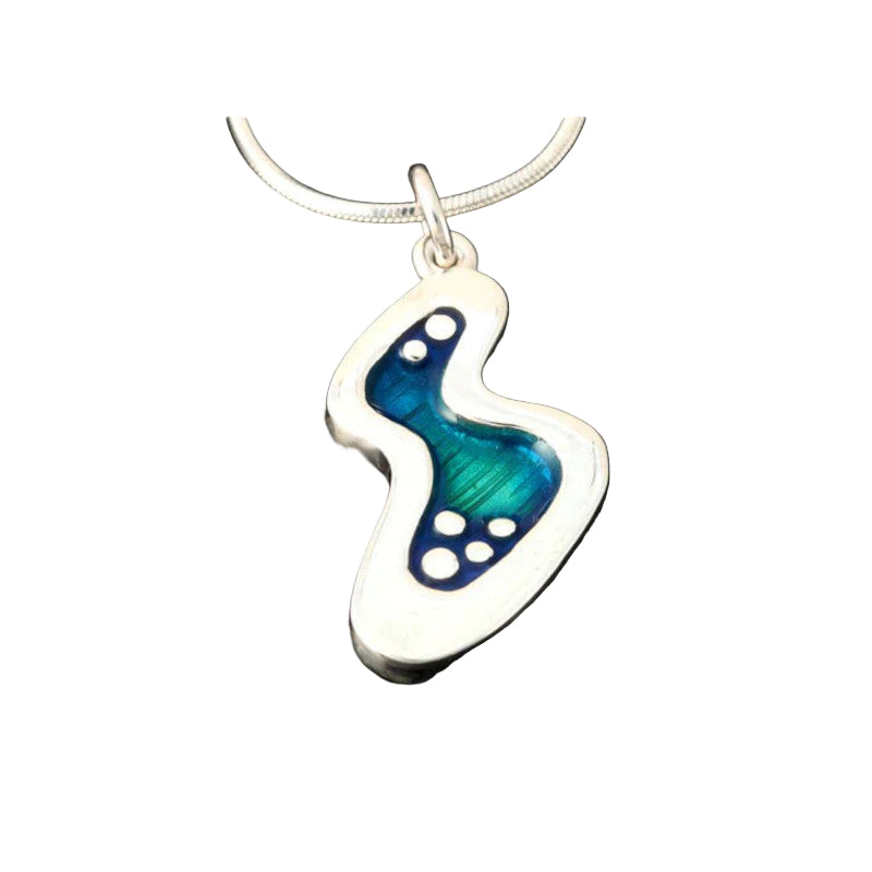 Seascape Silver/9ct Yellow Gold Enamel Small Bubble Pendant - SSP555 Shetland