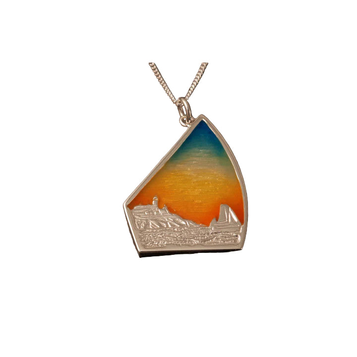 Bressay Light Sterling Silver Pendant with Enamel - LK243 Shetland