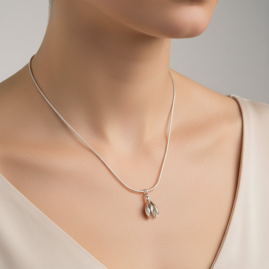 Silver Snowdrop Pendant - 12115-2