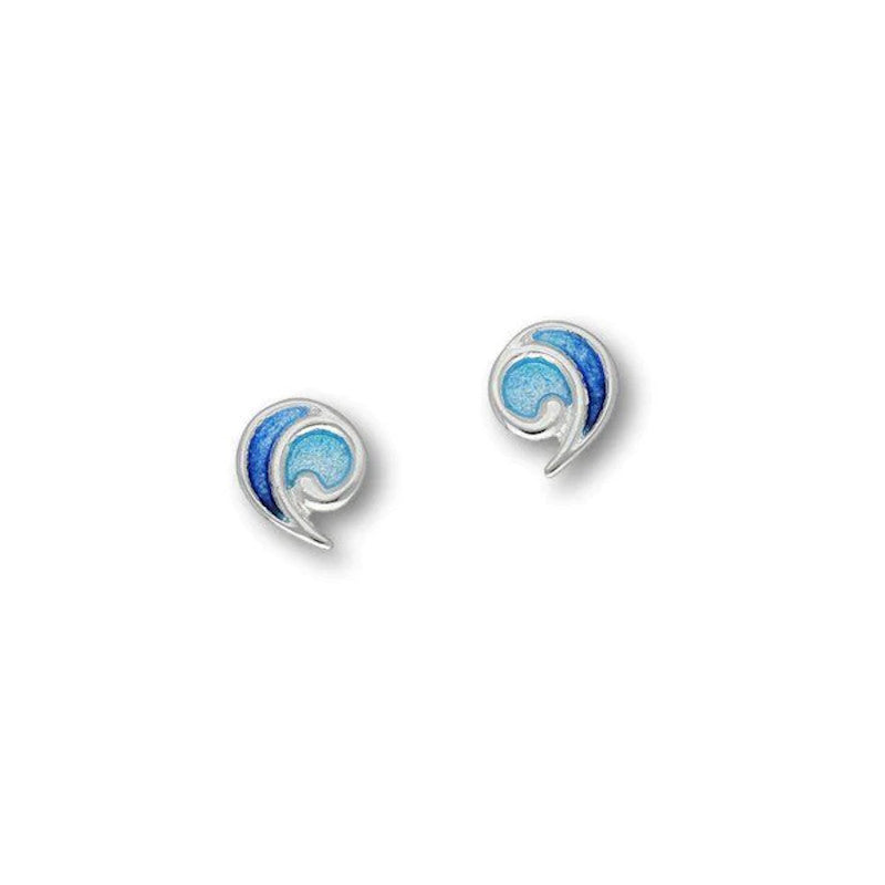 Alba Silver Stud Earrings With Enamel - EE429 Ortak