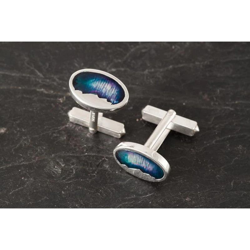 Foula Sterling Silver or 9ct Yellow Gold Cufflinks with Enamel - FC501
