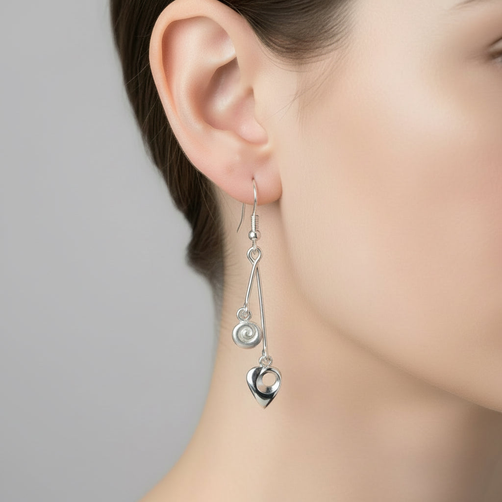 Crest Silver or 9ct Yellow Gold Drop Earrings - 13117/23117 Aurora