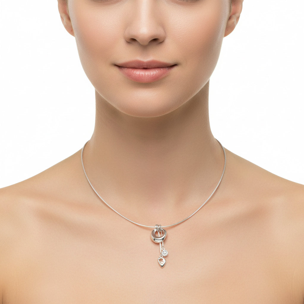 Crest Sterling Silver Necklet - 15117 Aurora