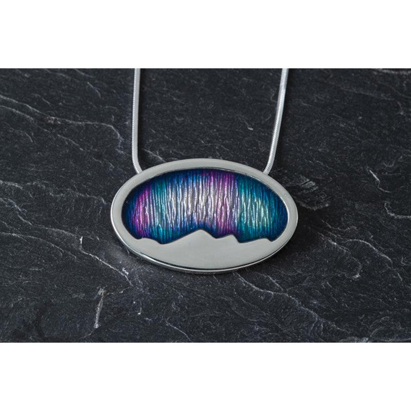 Foula Oval Sterling Silver Pendant with Enamel - FP500