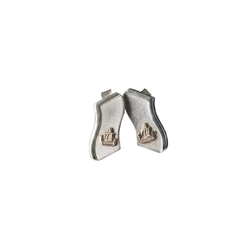 Voar Mixed Metal Wavy Stud Earrings - E800 Shetland