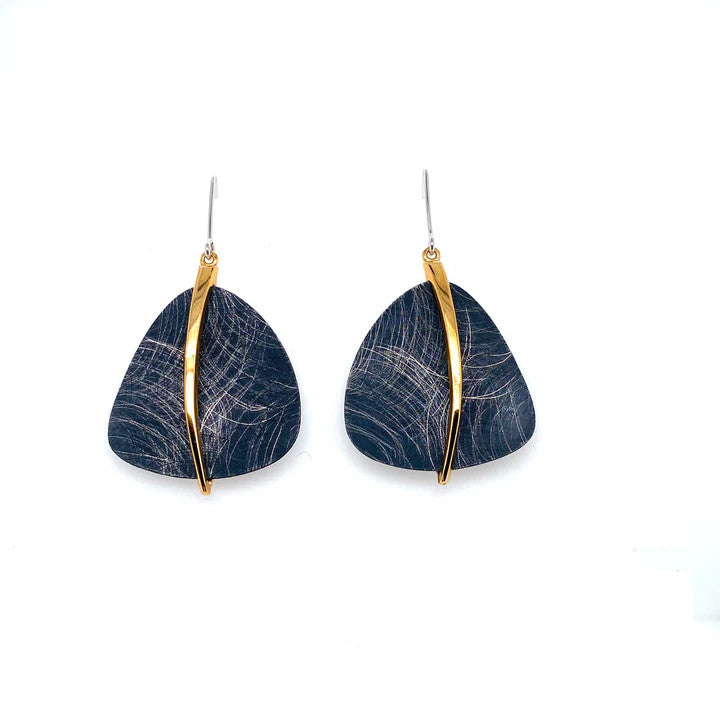 Titanium and Gold Plate Drop Earrings 819 LBJ