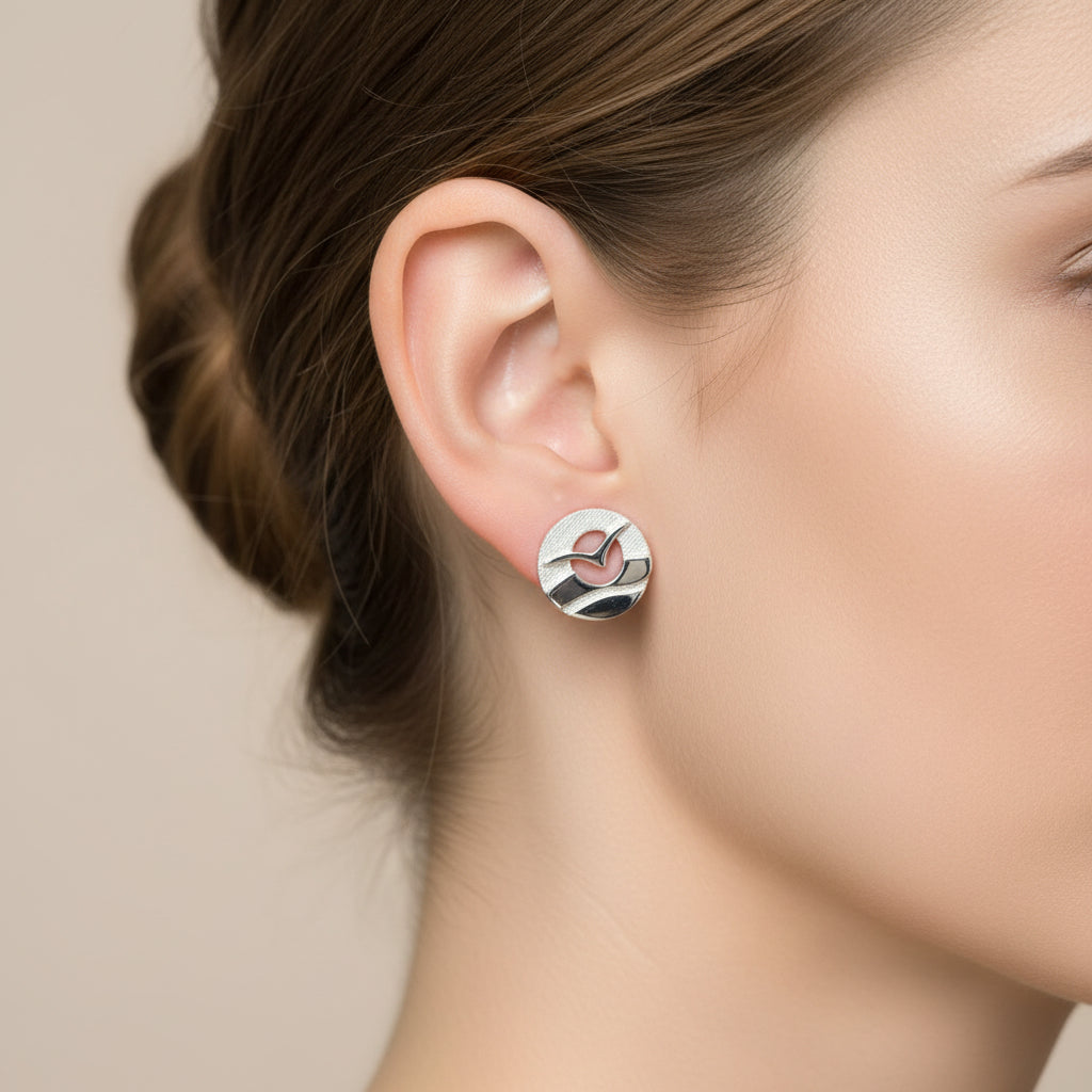 Glide Stud Earrings .9 cm dia.- 14119 Aurora