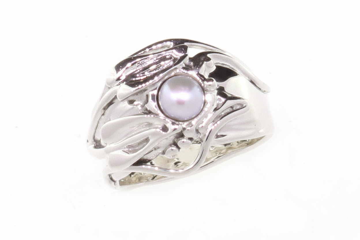 Sterling Silver And Pearl Ring -2705 Hagit Gorali