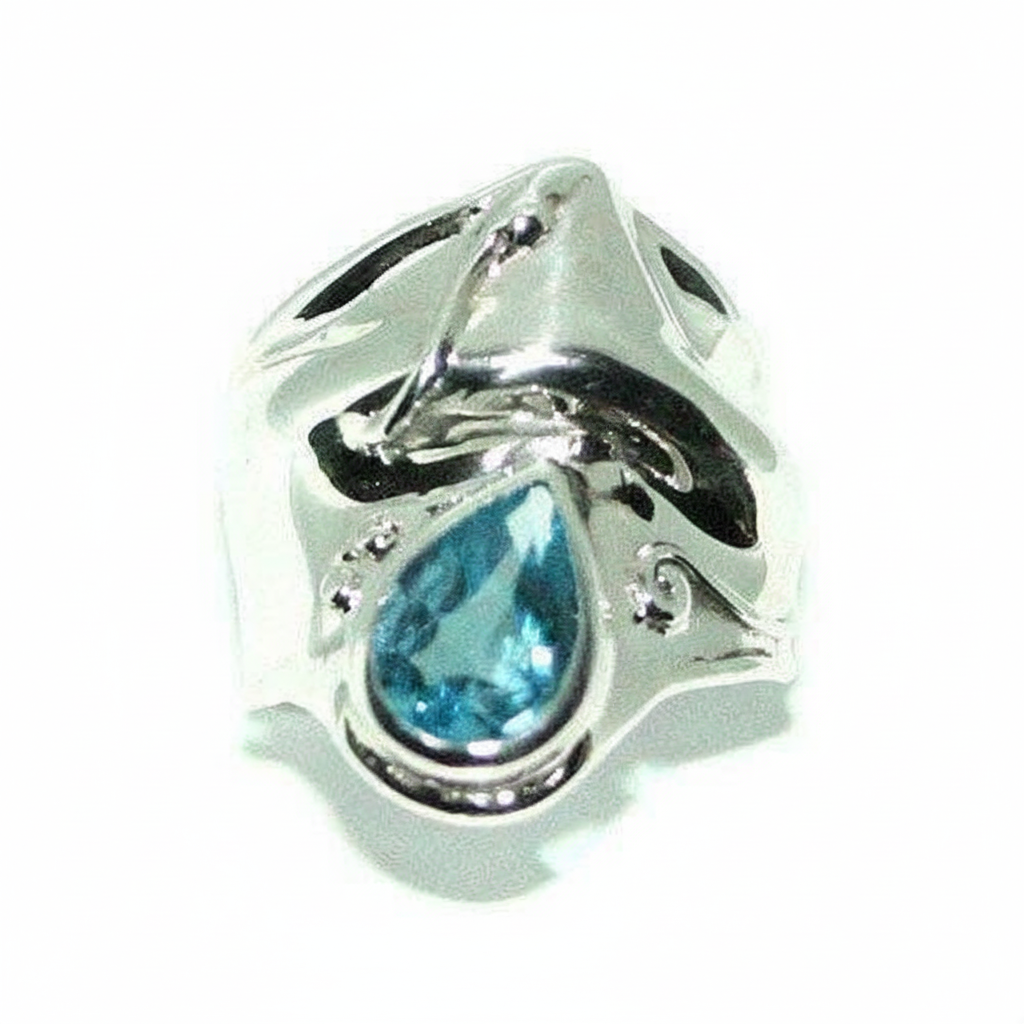 Sterling Silver And Topaz Ring-HD162