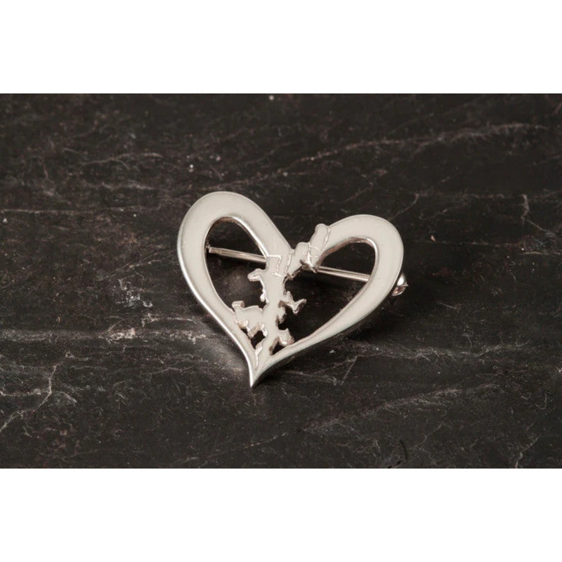 Heart Of Shetland Sterling Silver or 9ct Yellow Gold Brooch - B412