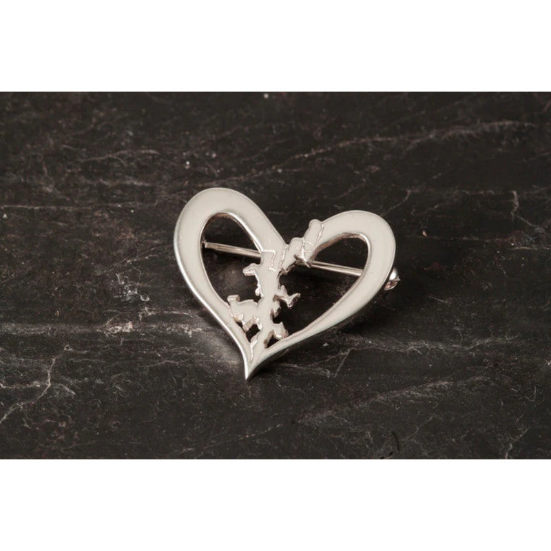 Heart Of Shetland Sterling Silver or 9ct Yellow Gold Brooch - B412