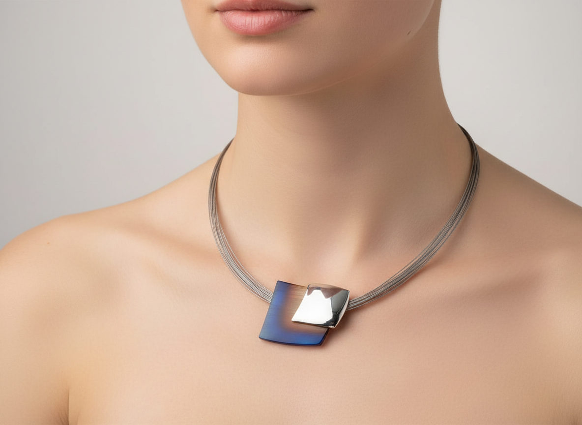 Titanium Silver and Silver Necklace