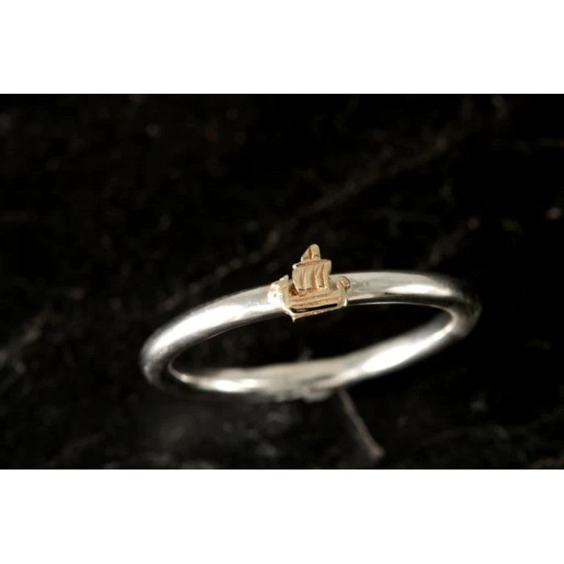 Up Helly Aa Stacking Ring - Gold Galley Ring