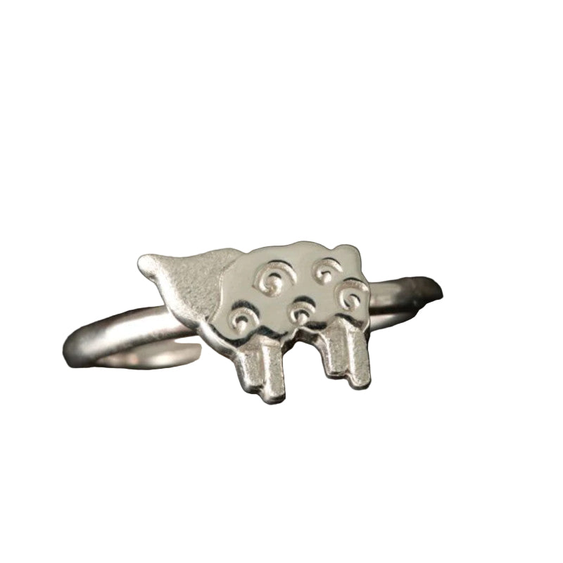 Silver Sheep Stacking Ring - Sheep Ring Shetland Jewellery