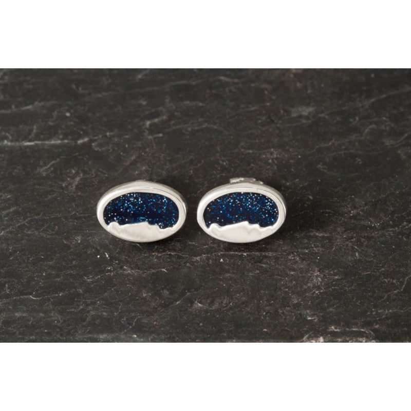 Foula Small Silver/9ct Yellow Gold Stud or Drop Earrings with Enamel FE501 Shetland