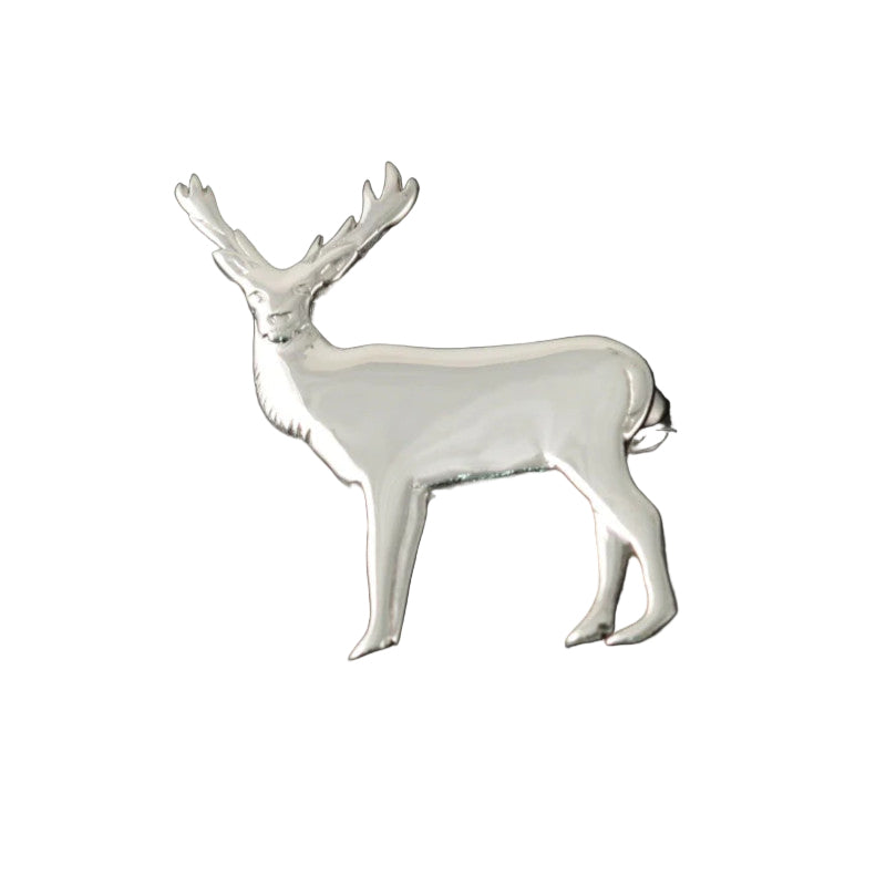 Stag Sterling Silver or 9ct Yellow Gold Brooch - BW10 Shetland