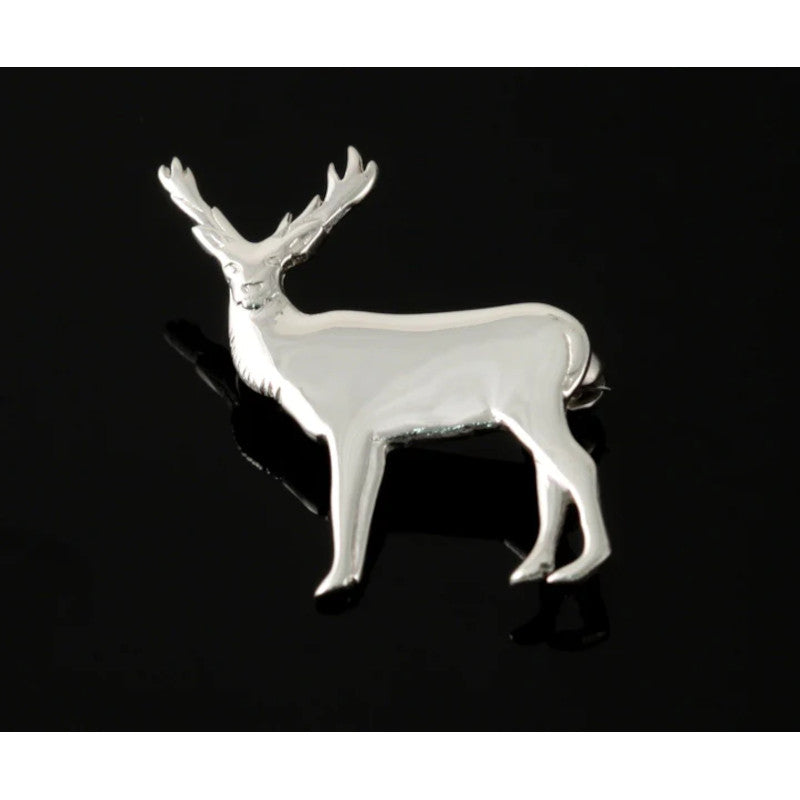 Stag Sterling Silver or 9ct Yellow Gold Brooch - BW10