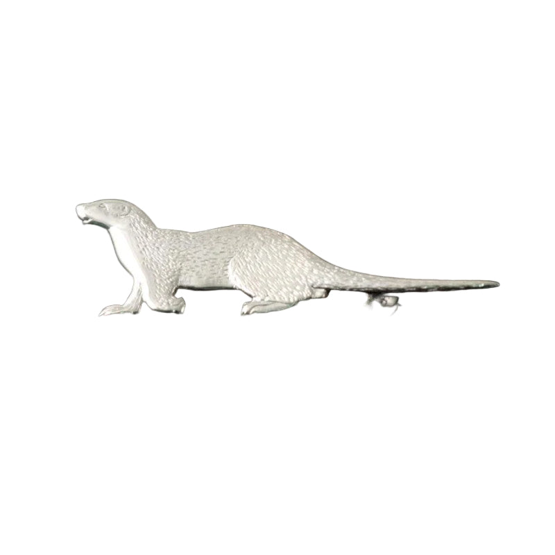 Otter Sterling Silver Brooch - BW8 Shetland