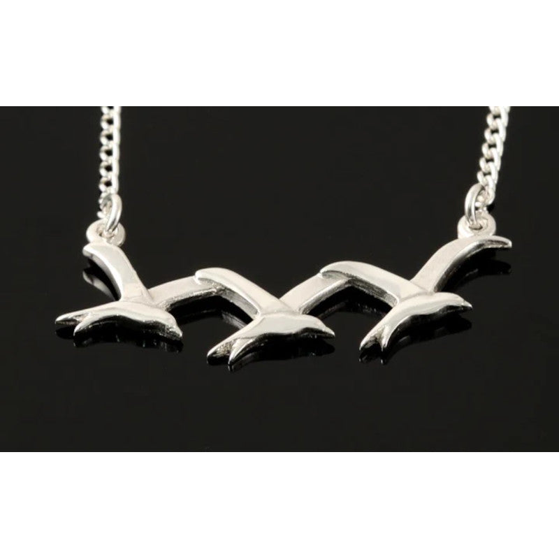 Arctic Tern Sterling Silver or 9ct Yellow Gold Necklace - P46
