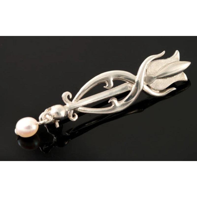 Glasgow Girls Sterling Silver or 9ct Yellow Gold Brooch with Pearl - GB500P