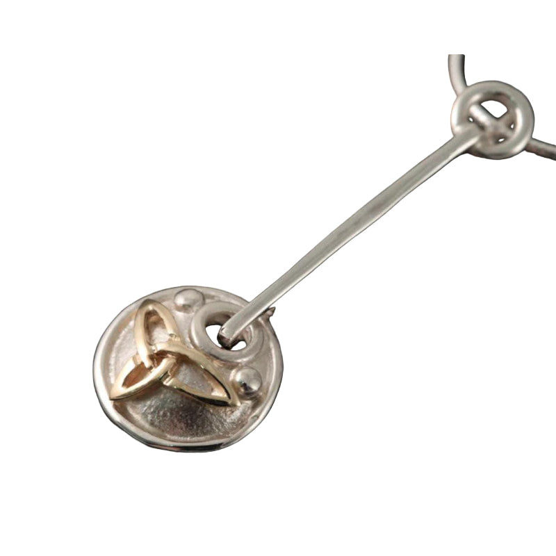 Celtic Silver or 9ct Yellow Gold Long Circular Pendant - P390 Shetland
