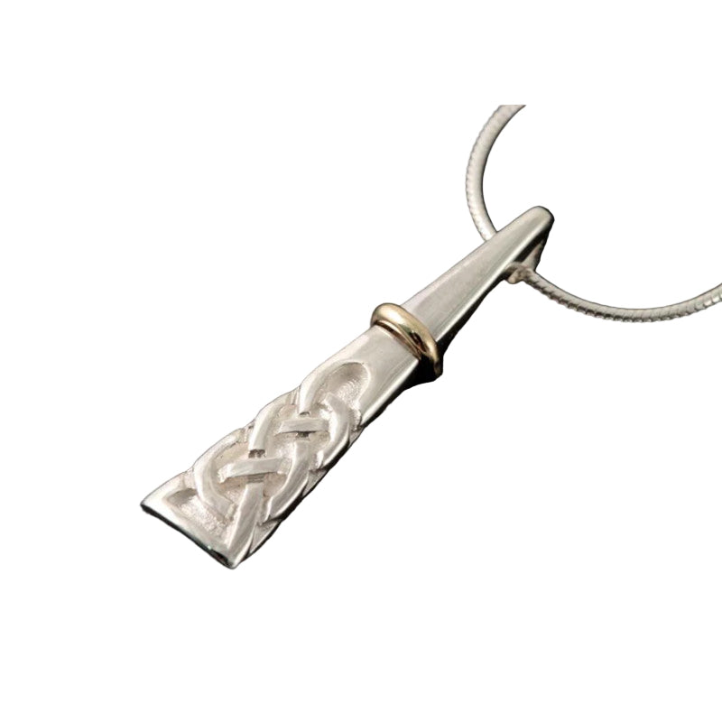 Celtic Silver or 9ct Yellow Gold Long Pendant - P365 Shetland
