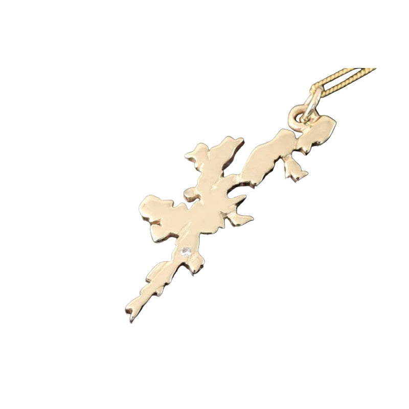 Shetland Map 9ct Yellow Gold Pendant - P410d Shetland