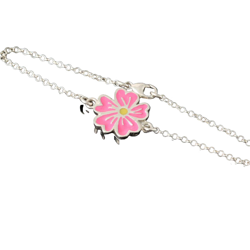 Wild Flower Silver Bracelet with Enamel - SDBR02 Shetland