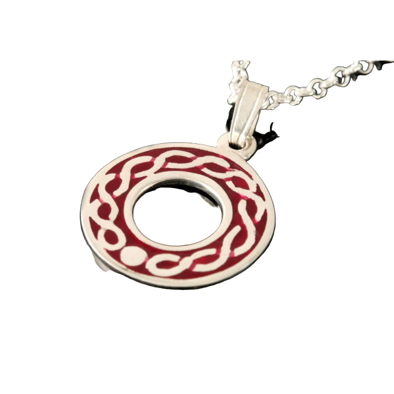 Celtic Silver or 9ct Yellow Gold Pendant with Enamel - P603E Shetland