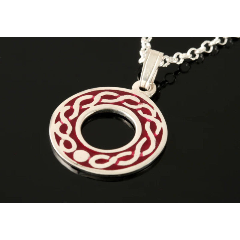 Celtic Sterling Silver or 9ct Yellow Gold Pendant with Enamel - P603E