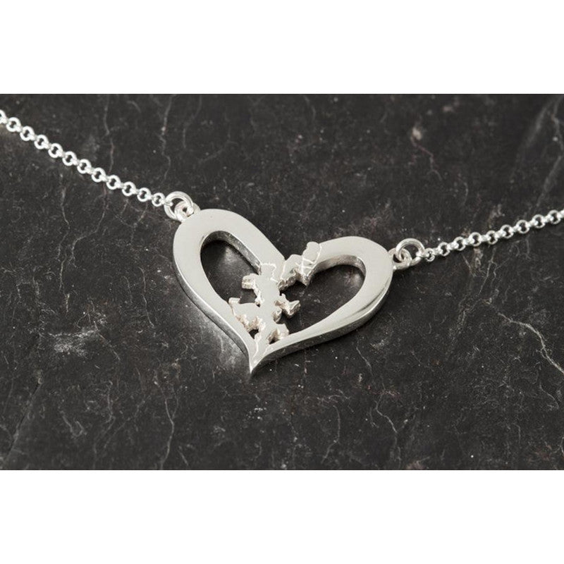 Heart of Shetland Sterling Silver or 9ct Yellow Gold Pendant - P413