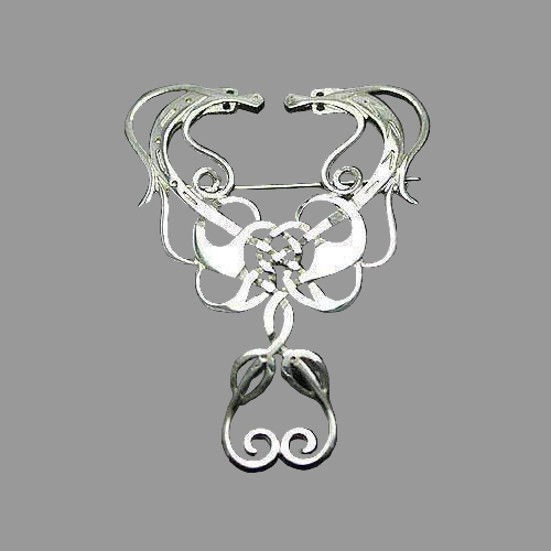 Silver Celtic Dragon Brooch - Z18
