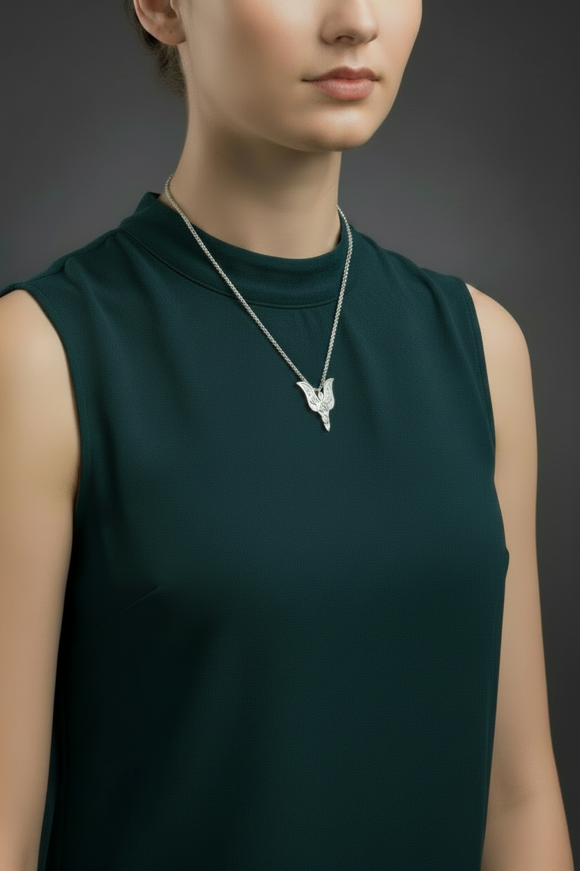 Silver Celtic Angel Pendant - CA3 Small Angel Mithril