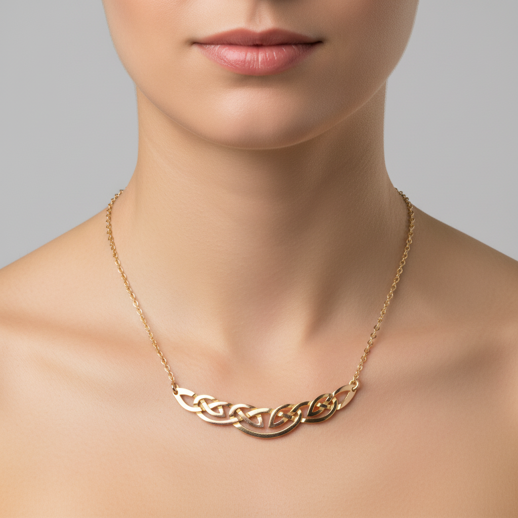 Silver or Gold Celtic Necklace - C64