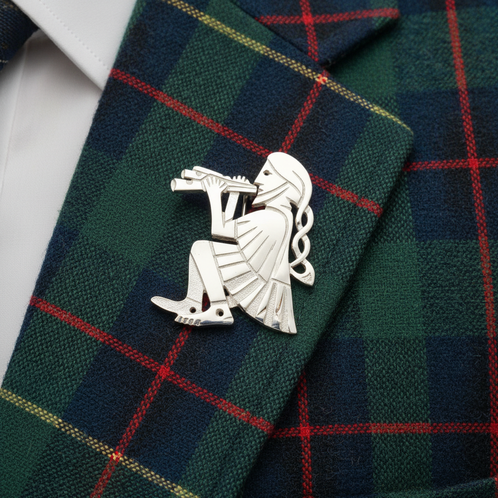 Silver Piper Brooch