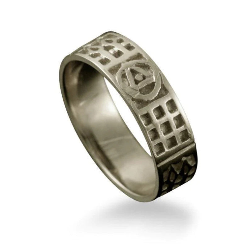 Charles Rennie Mackintosh Thin Band Ring in Silver or Gold - R161-s