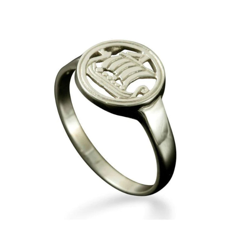 Viking Galley Large Ring in Silver or Gold - R9 Shetland