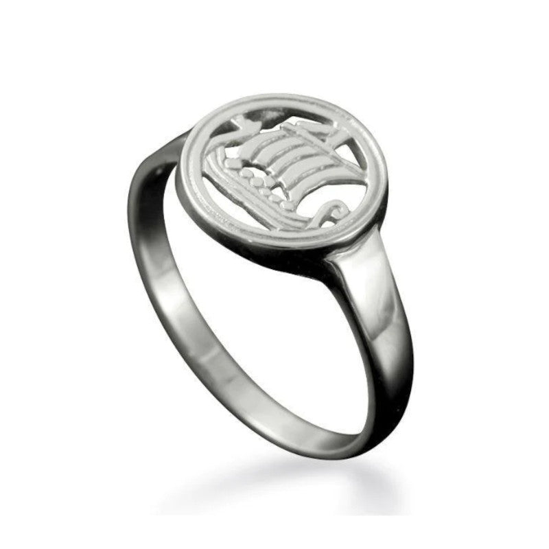 Viking Galley Large Ring in Silver or Gold - R9 Shetland
