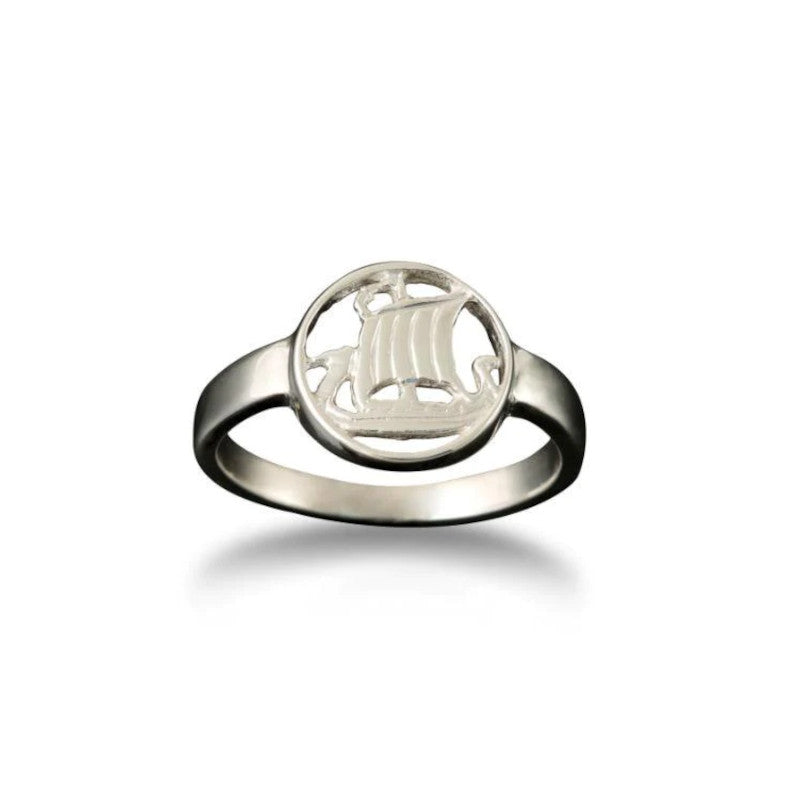 Viking Galley Small Ring in Silver or Gold - R99 Shetland