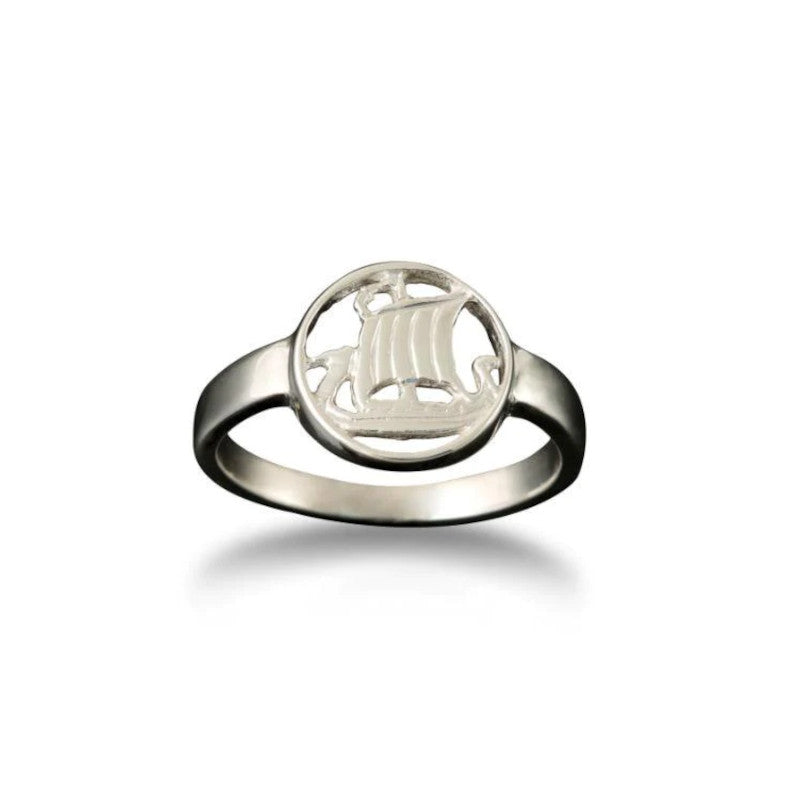 Viking Galley Small Ring in Silver or Gold - R99