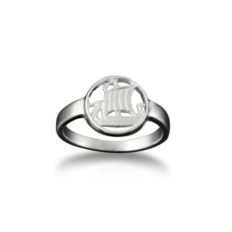 Viking Galley Small Ring in Silver or Gold - R99 Shetland