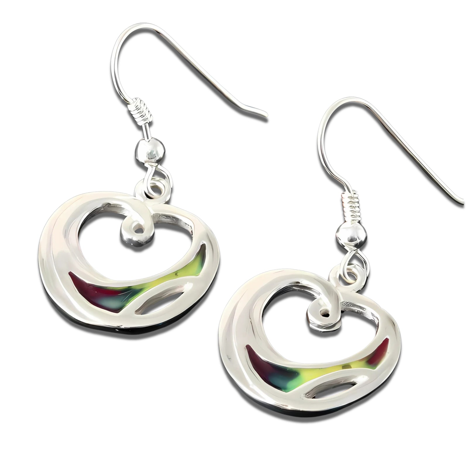 Shetland Silver And Enamel Earrings SDE192D1-Ogham Jewellery